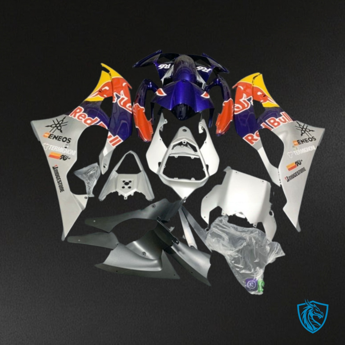 Yamaha YZF R6 (2008-2016) Blue, Yellow & Gray Red Bull Fairings Kit | ABS Bodywork