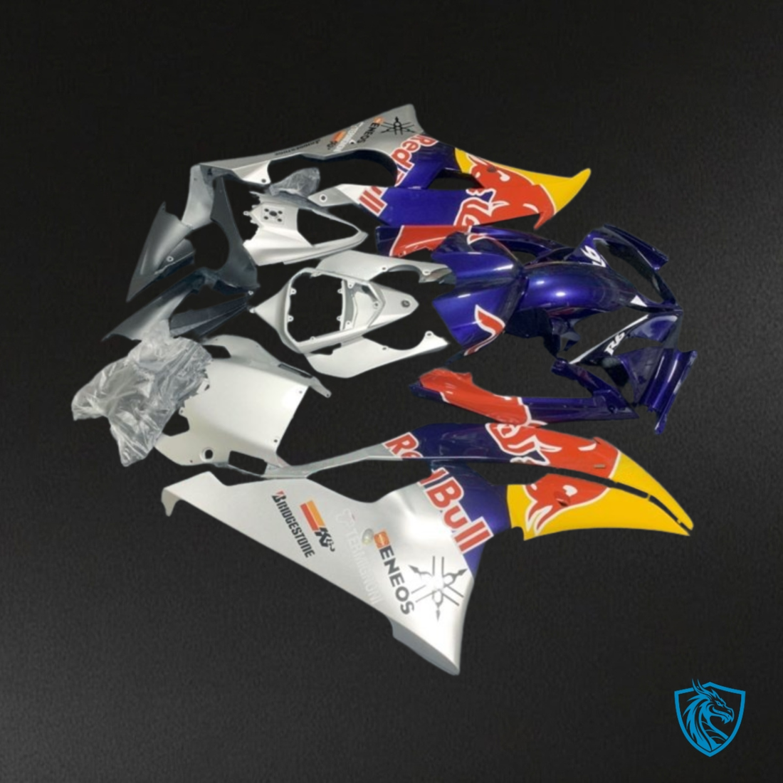 Yamaha YZF R6 (2008-2016) Blue, Yellow & Gray Red Bull Fairings Kit | ABS Bodywork