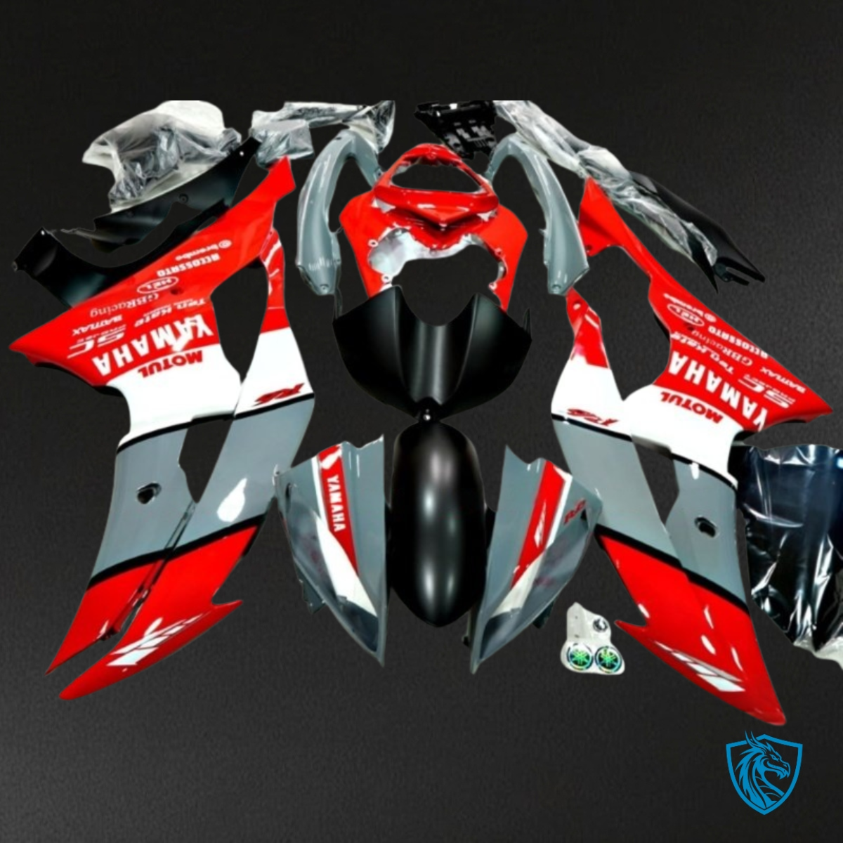 Yamaha YZF R6 (2008-2016) Gray, Red & White - MERGEment Motorcycle Fairings Kit