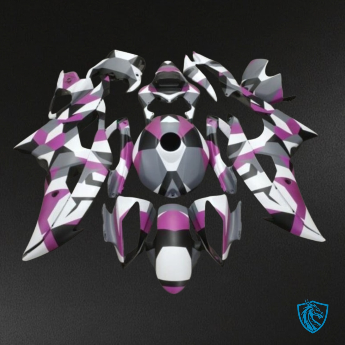 Yamaha YZF R6 (2008-2016) Gray, White & Pink Fairing Kit | ABS Bodywork