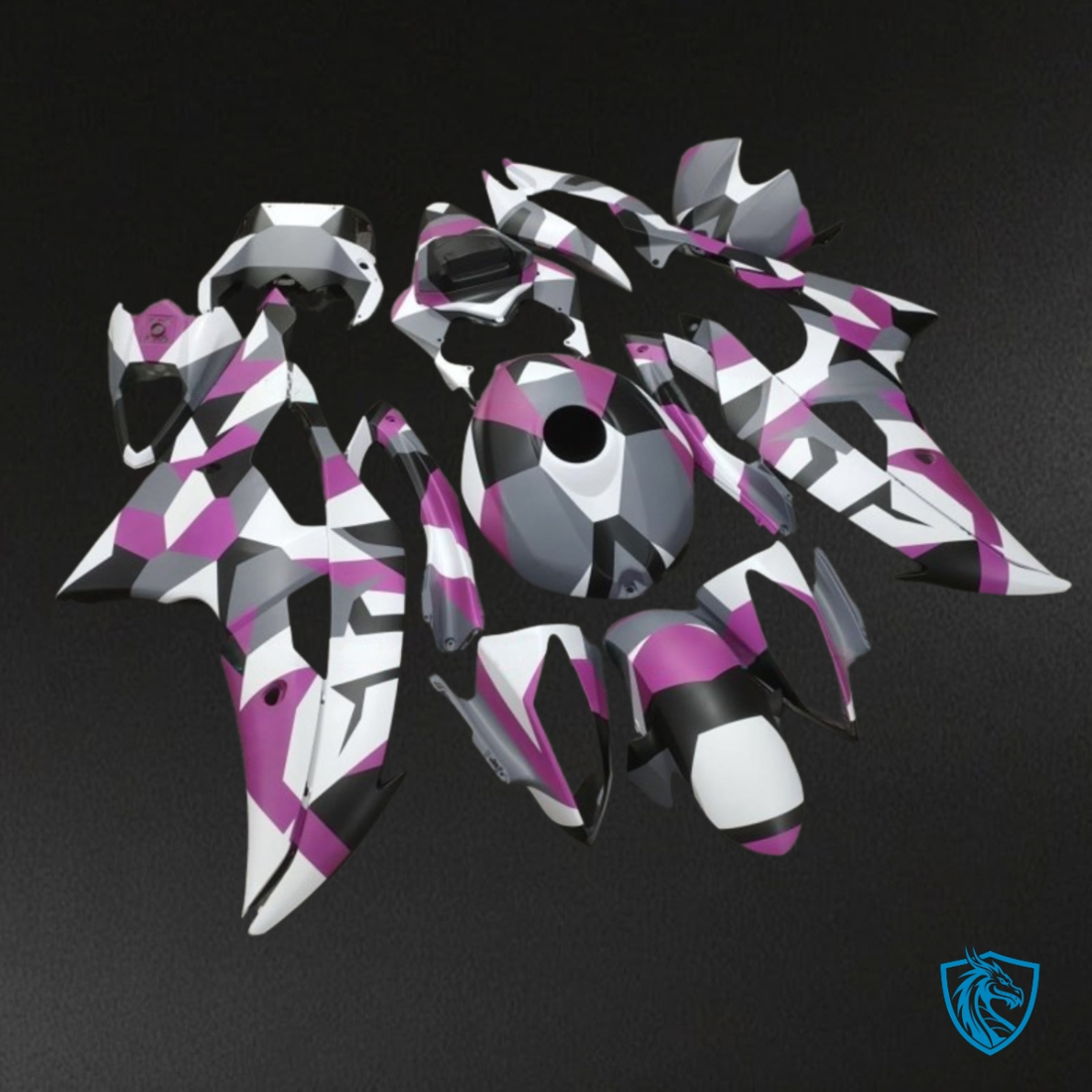 Yamaha YZF R6 (2008-2016) Gray, White & Pink Fairing Kit | ABS Bodywork