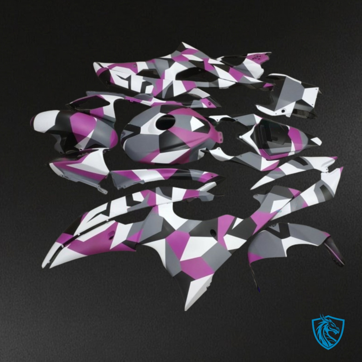 Yamaha YZF R6 (2008-2016) Gray, White & Pink Fairing Kit | ABS Bodywork