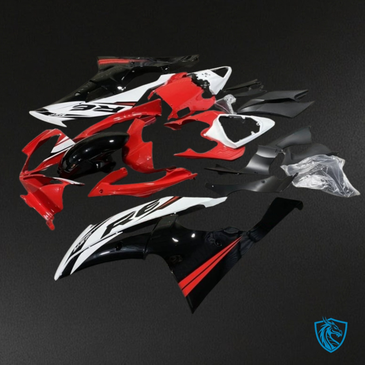 Yamaha YZF R6 (2008-2016) Red, Black & White - MERGEment Motorcycle Fairings Kit