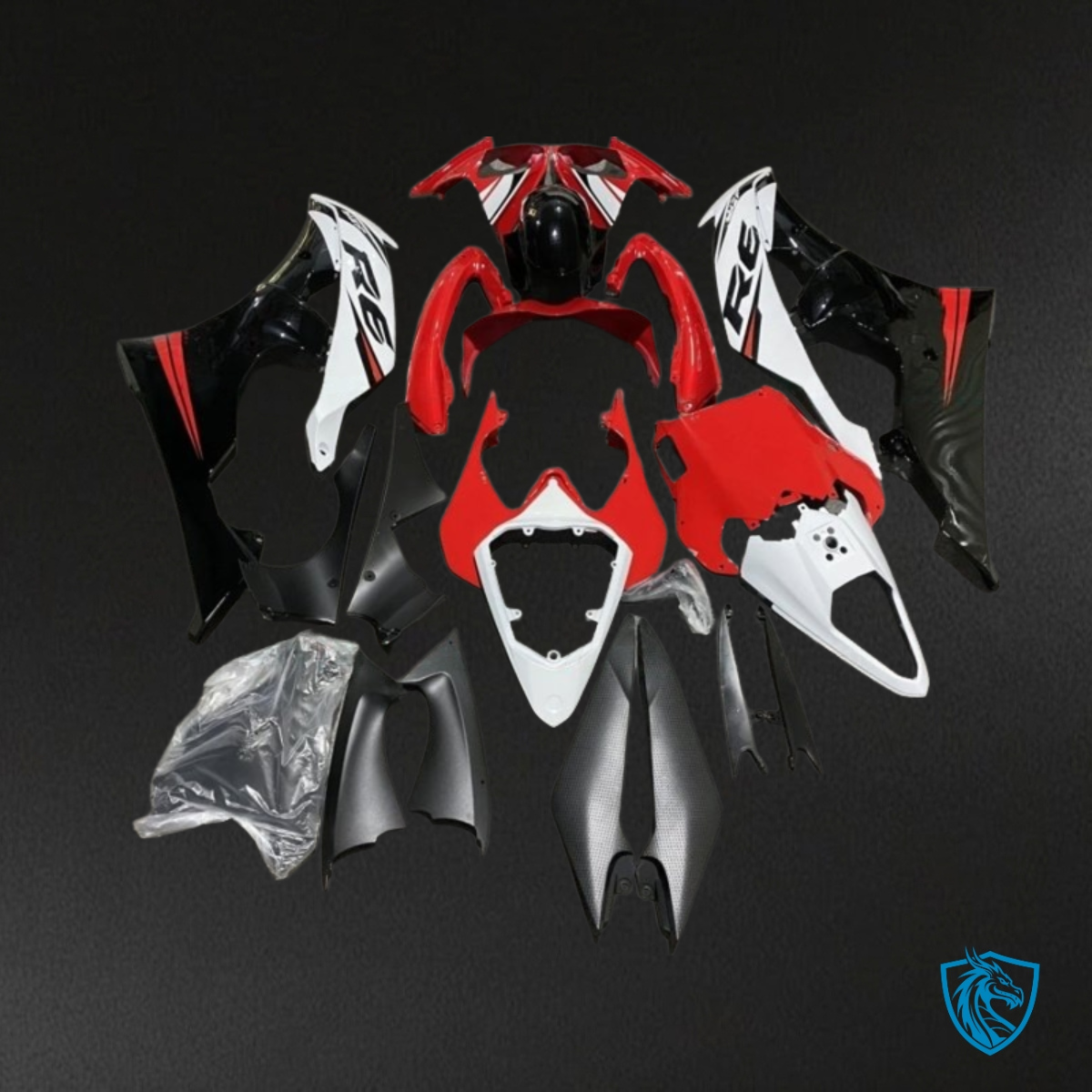 Yamaha YZF R6 (2008-2016) Red, Black & White - MERGEment Motorcycle Fairings Kit