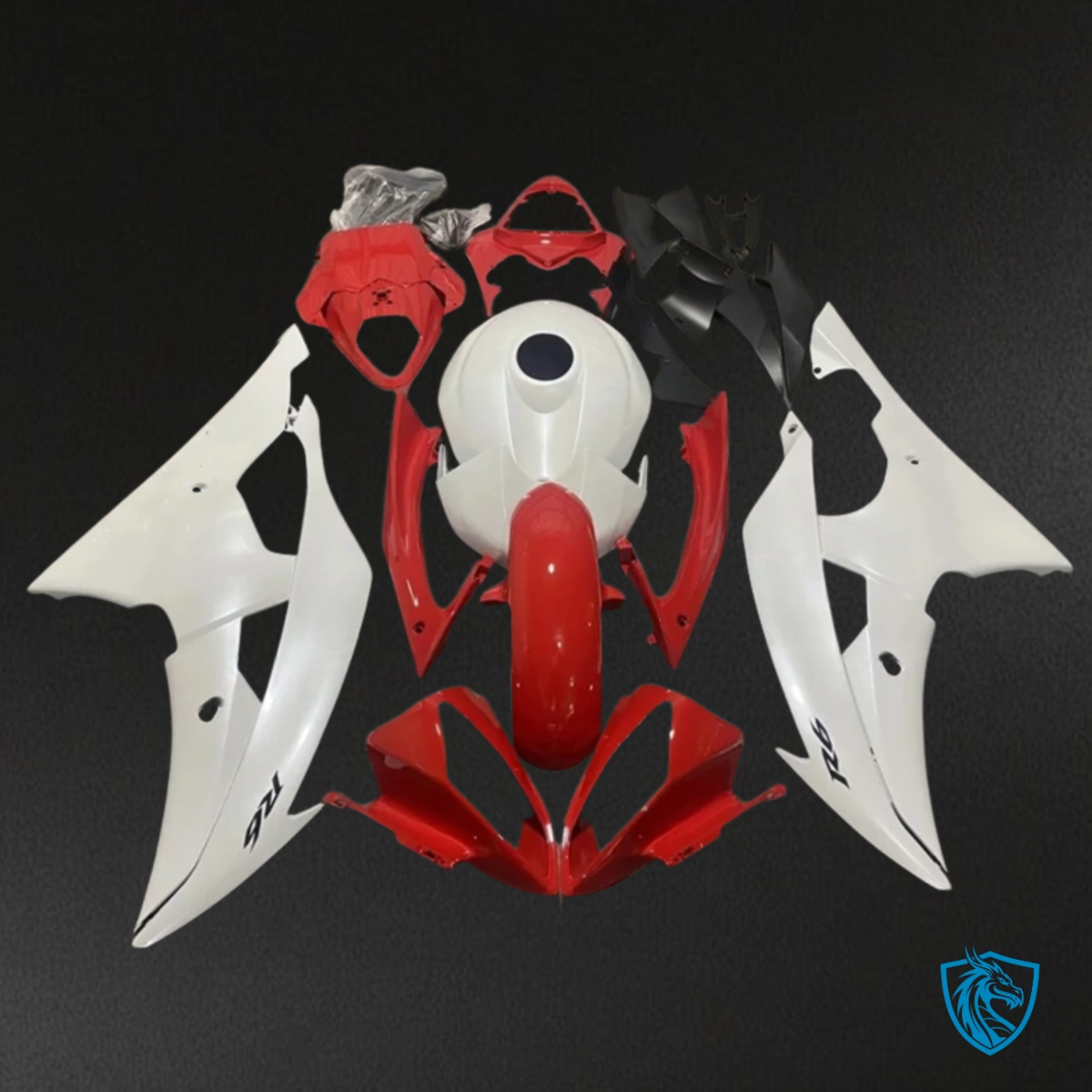 Yamaha YZF R6 (2008-2016) Red & Gloss White - Custom ABS Fairing Kit