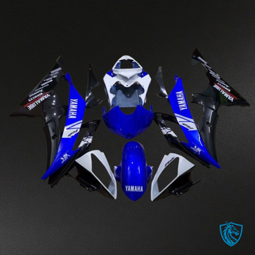 Yamaha YZF R6 (2008-2016) Blue, White & Black Logos - MERGEment Motorcycle Fairings Kit