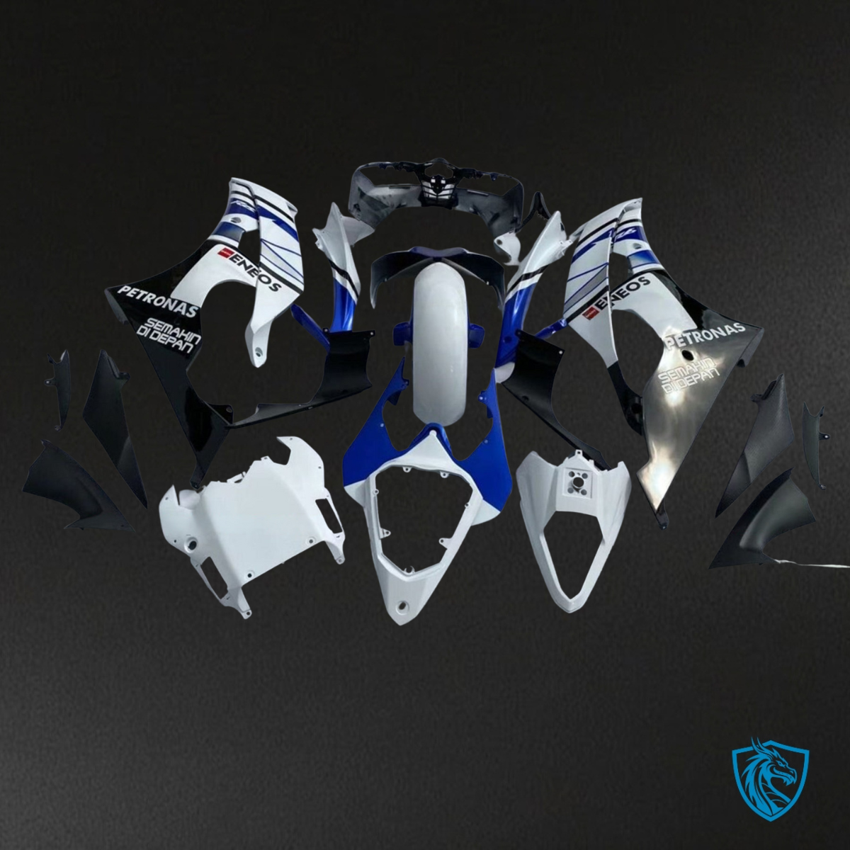 Yamaha YZF R6 (2008-2016) White, Blue & Black - Custom ABS Fairing Kit