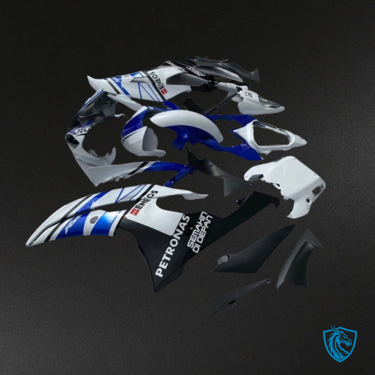 Yamaha YZF R6 (2008-2016) White, Blue & Black - Custom ABS Fairing Kit