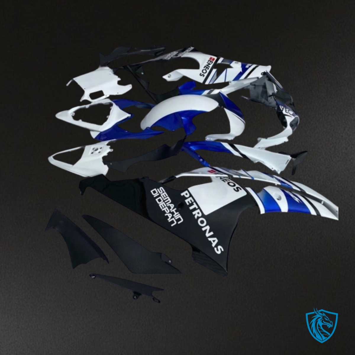 Yamaha YZF R6 (2008-2016) White, Blue & Black - Custom ABS Fairing Kit