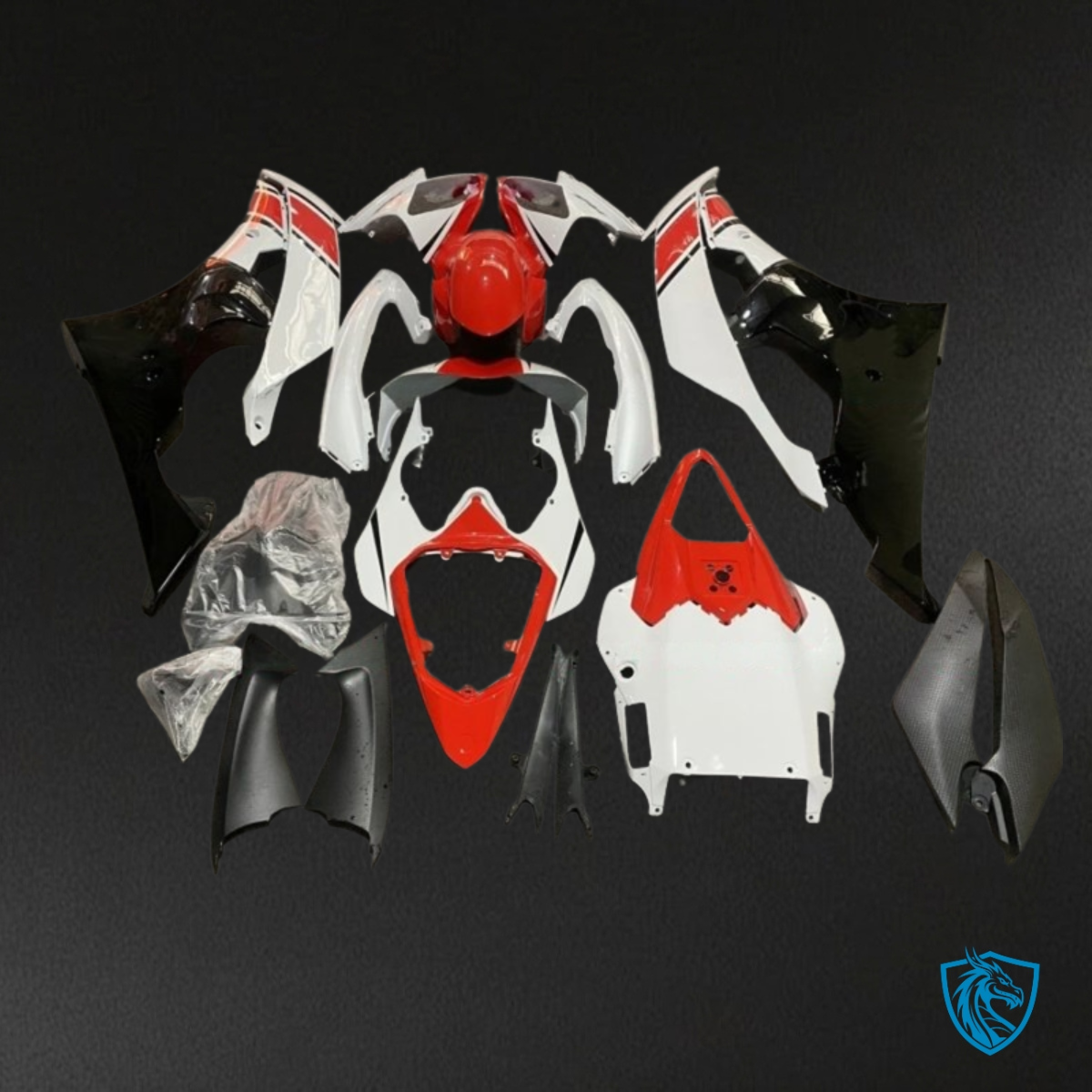 Yamaha YZF R6 (2008-2016) White, Black & Red Fairing Kit - Aftermarket ABS Bodywork