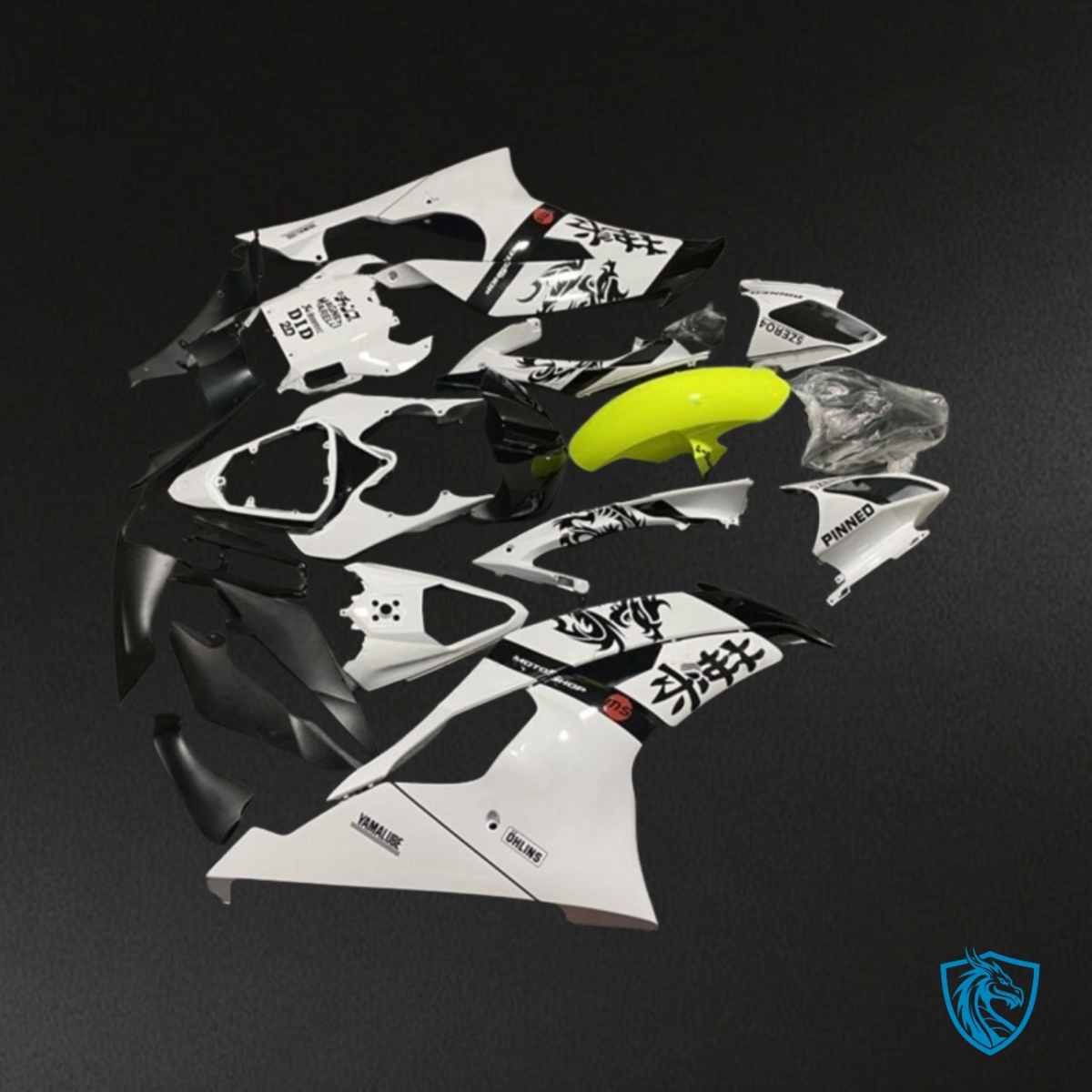 Yamaha YZF R6 (2008-2016) White, Black & Yellow Fairings Kit | ABS Bodywork