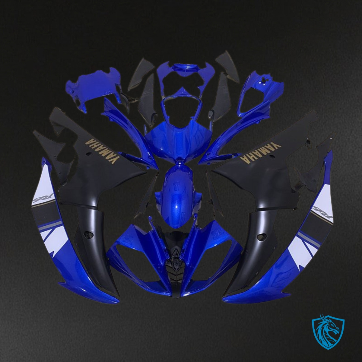 Yamaha YZF R6 (2008-2016) Blue, Black & White - Custom ABS Fairing Kit