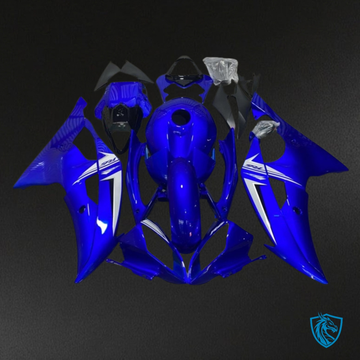 Yamaha YZF R6 (2008-2016) Glossy Blue & White - Custom ABS Fairing Kit
