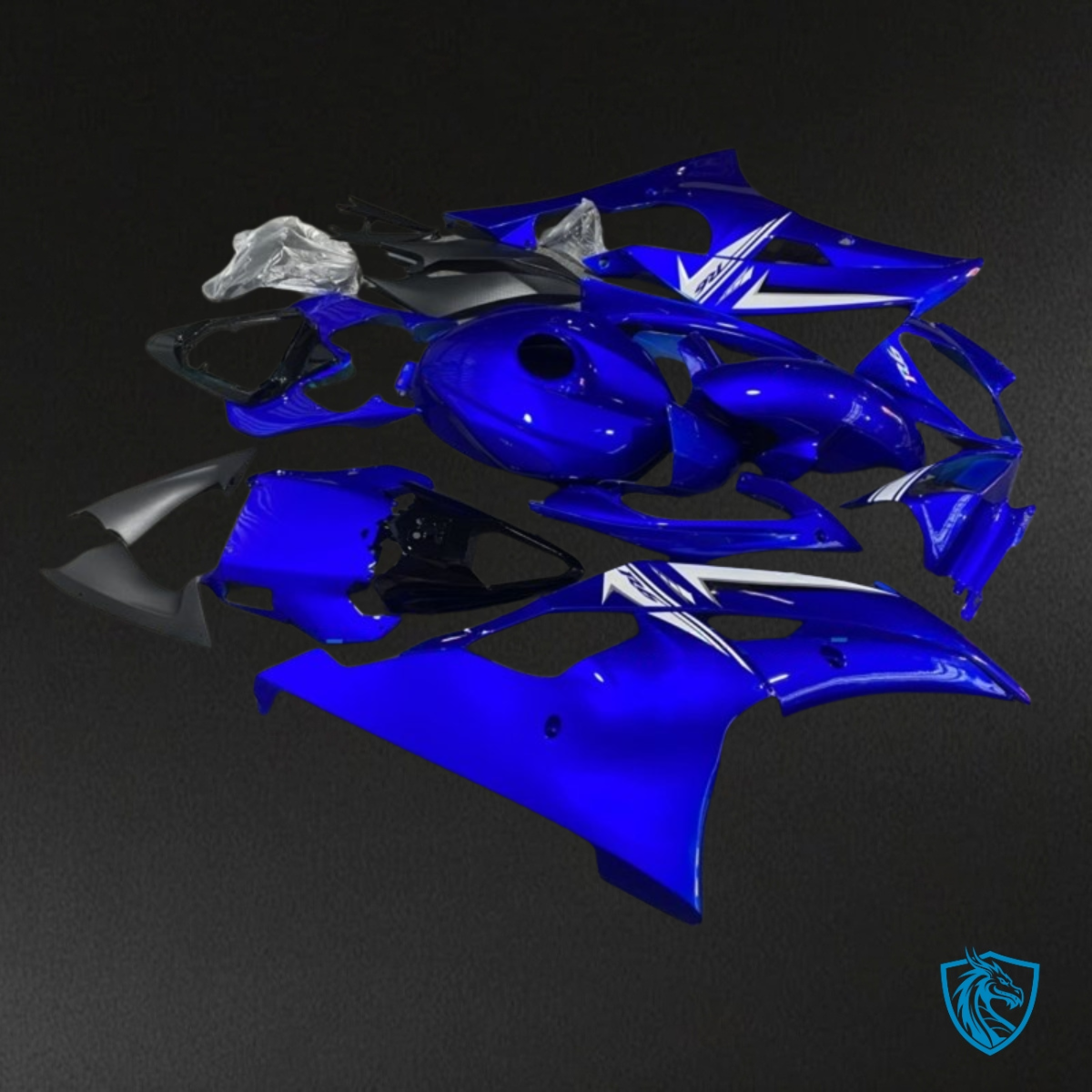 Yamaha YZF R6 (2008-2016) Glossy Blue & White - Custom ABS Fairing Kit