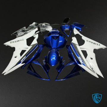 Yamaha YZF R6 (2008-2016) Gloss Blue & White Fairing Kit - Aftermarket ABS Bodywork