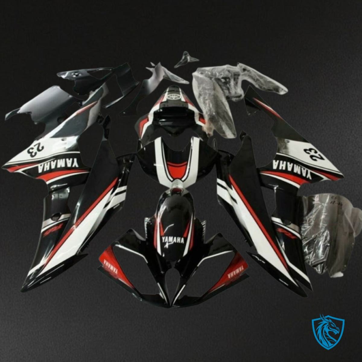 Yamaha YZF R6 (2008-2016) Black, White & Red Fairings Kit | ABS Bodywork