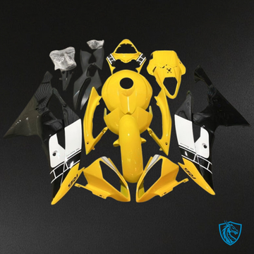 Yamaha YZF R6 (2008-2016) Glossy Yellow, White & Black - MERGEment Motorcycle Fairings Kit