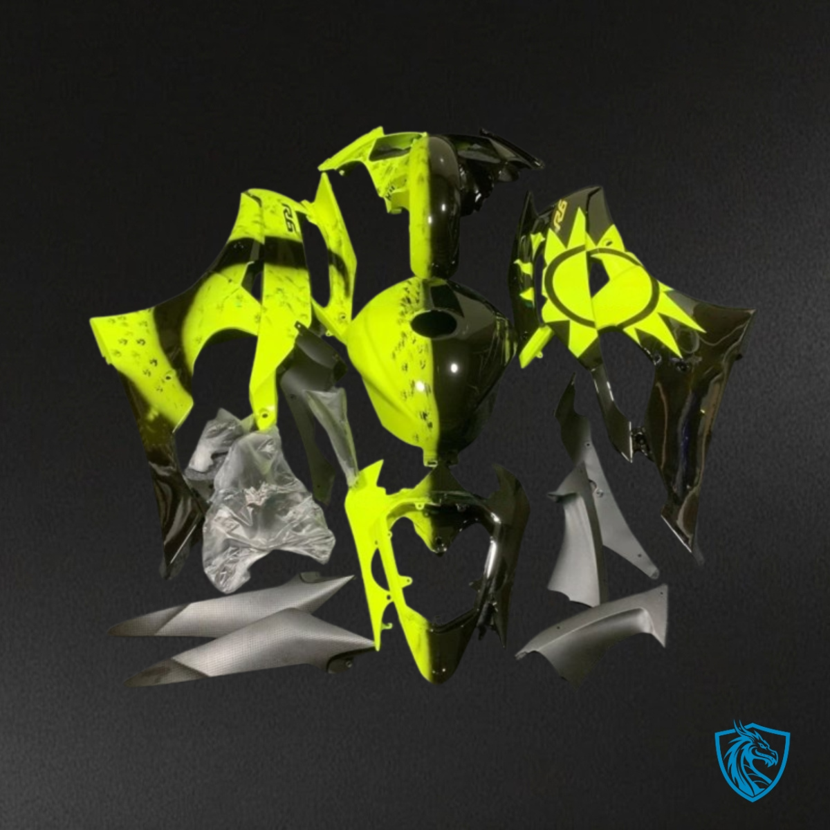 Yamaha YZF R6 (2008-2016) Yellow & Black Bright - MERGEment Motorcycle Fairings Kit