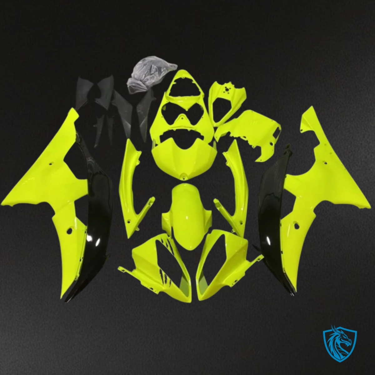 Yamaha YZF R6 (2008-2016) Yellow & Black Glossy - Custom ABS Fairing Kit