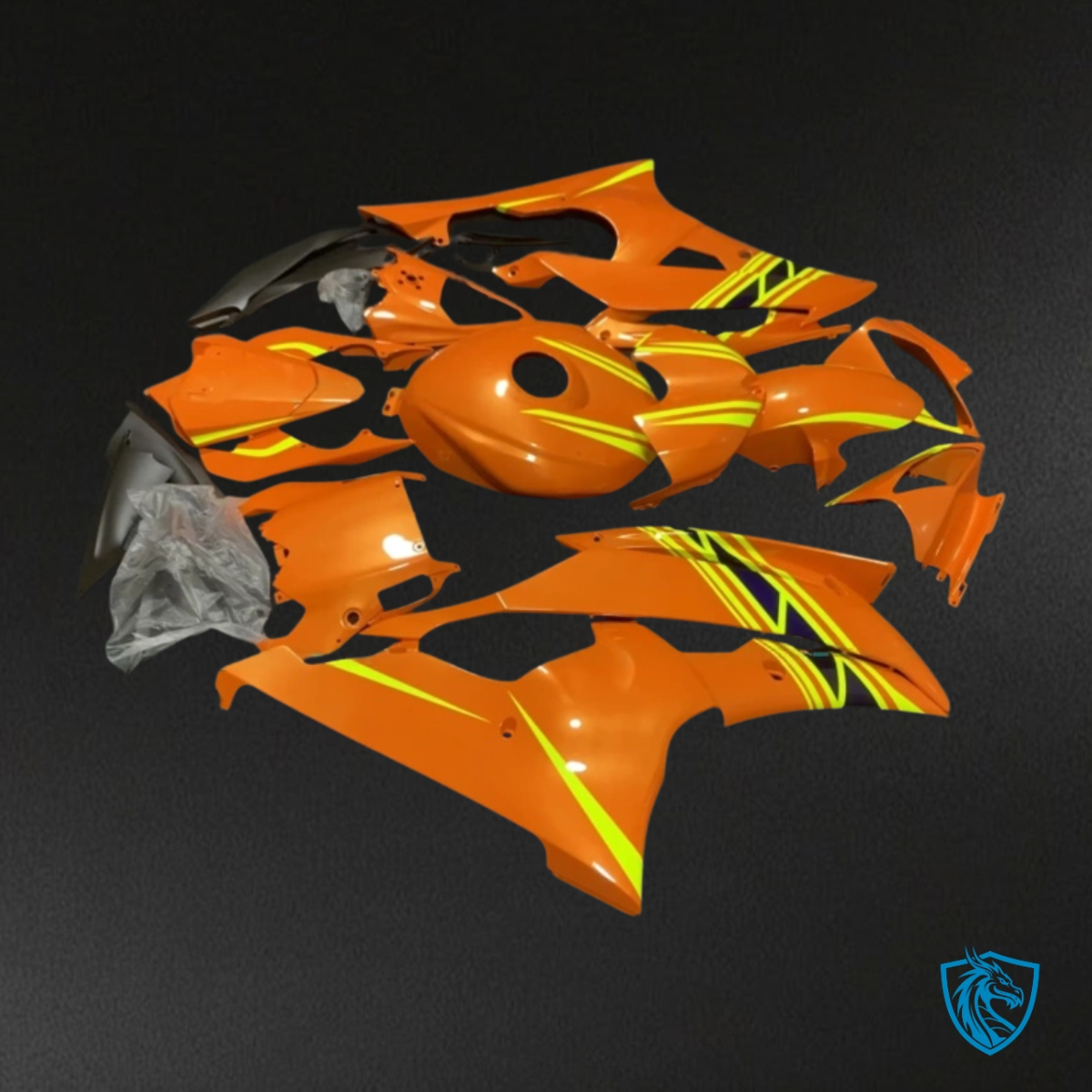 Yamaha YZF R6 (2008-2016) Glossy Orange & Yellow - Custom ABS Fairing Kit
