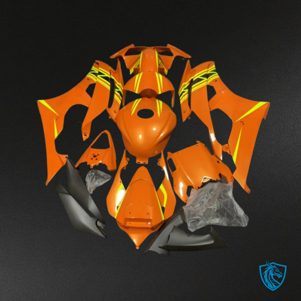 Yamaha YZF R6 (2008-2016) Glossy Orange & Yellow - Custom ABS Fairing Kit