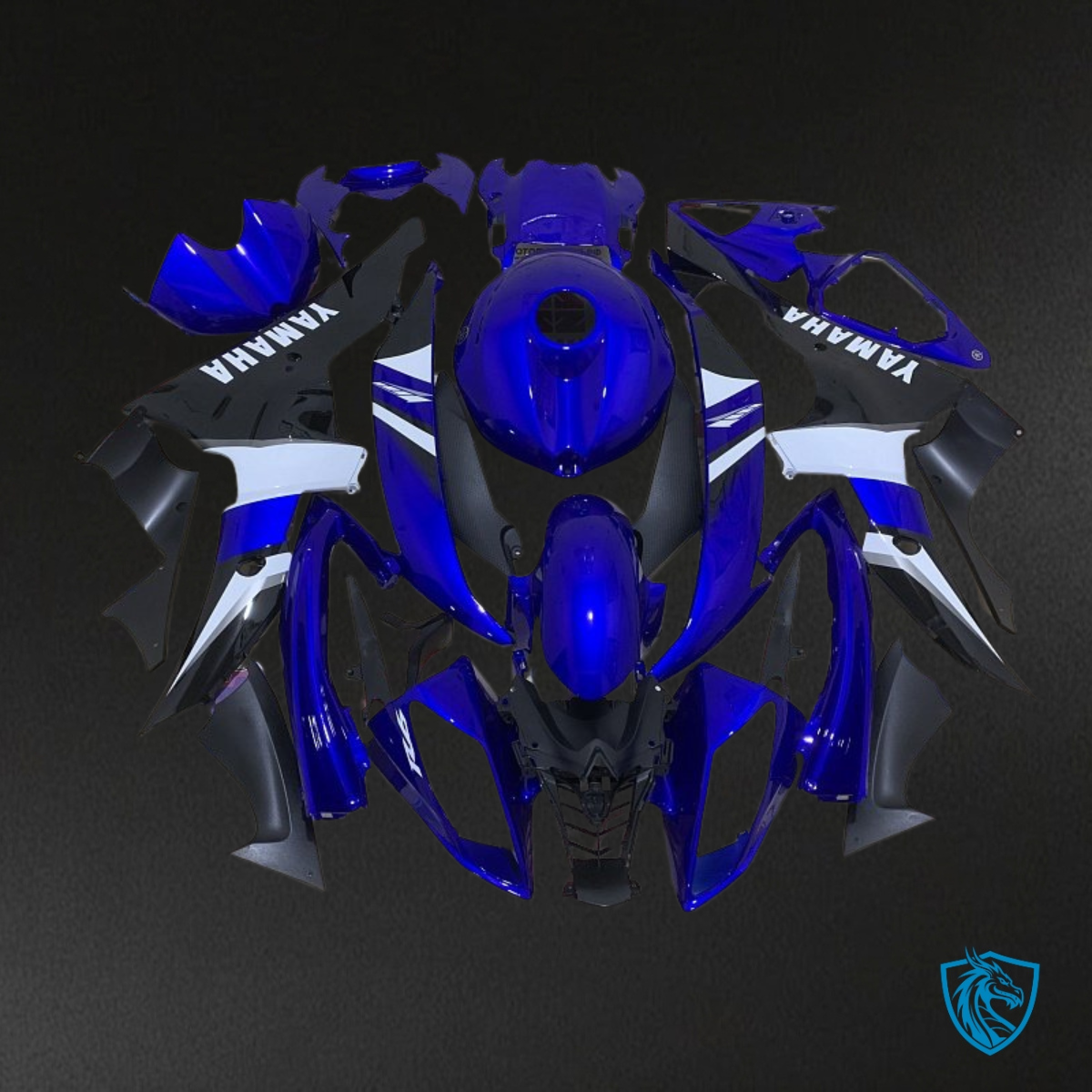 Yamaha YZF R6 (2008-2016) Black, Blue & White - Custom ABS Fairing Kit