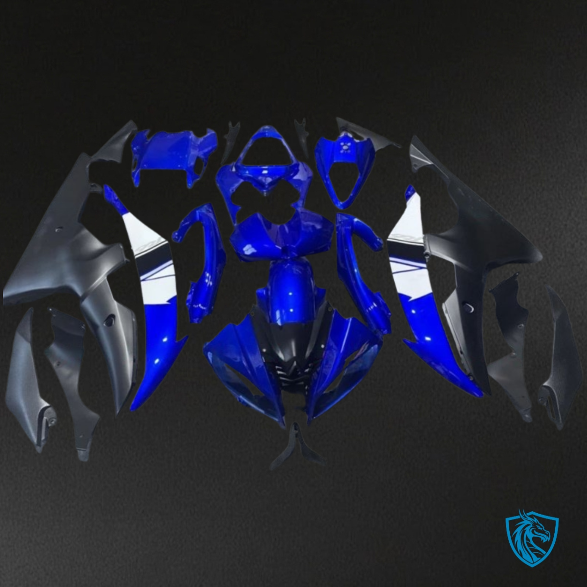 Yamaha YZF R6 (2008-2016) Black, Blue & White - MERGEment Motorcycle Fairings Kit