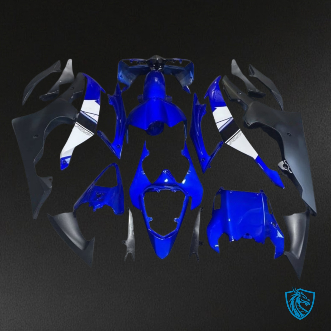 Yamaha YZF R6 (2008-2016) Black, Blue & White - MERGEment Motorcycle Fairings Kit