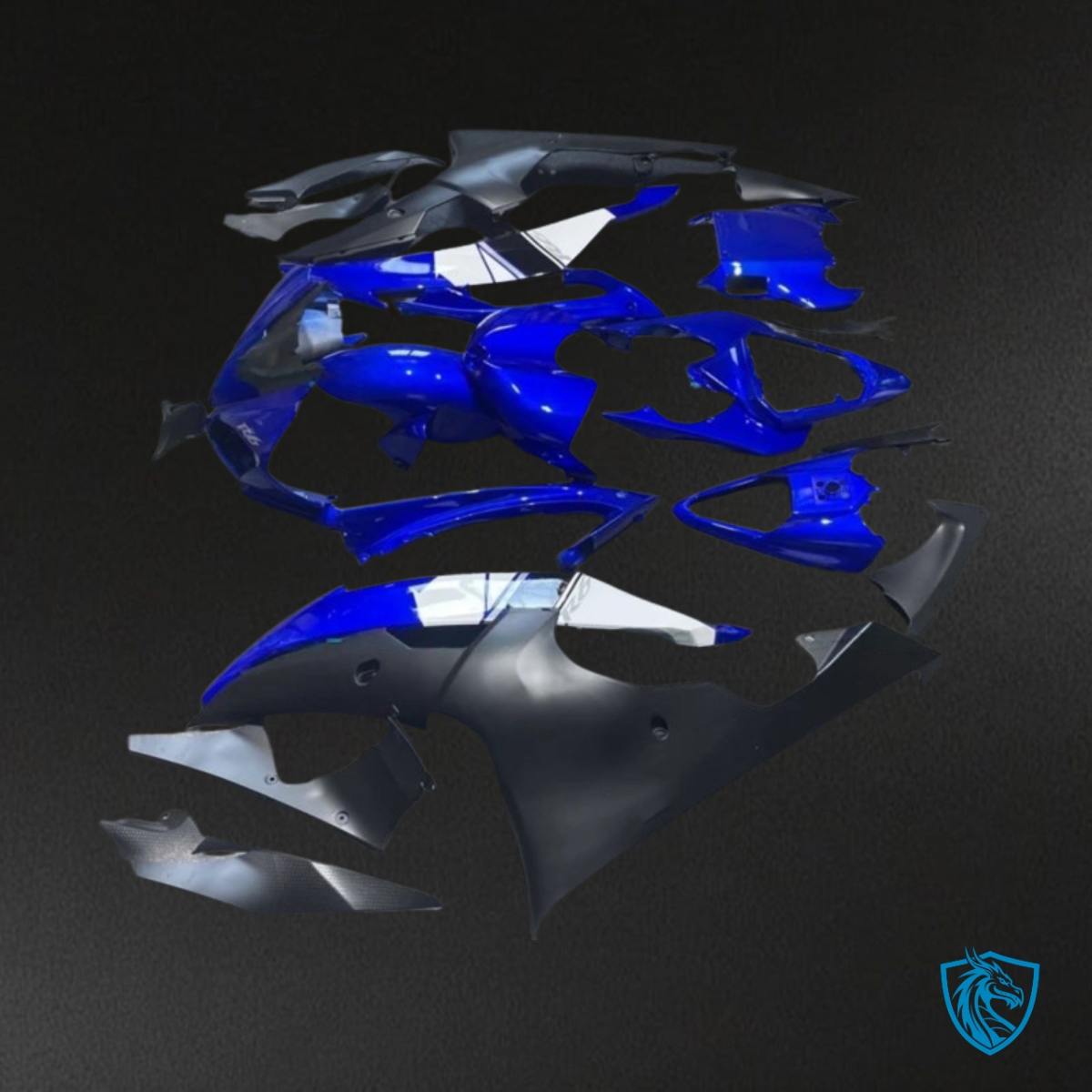 Yamaha YZF R6 (2008-2016) Black, Blue & White - MERGEment Motorcycle Fairings Kit
