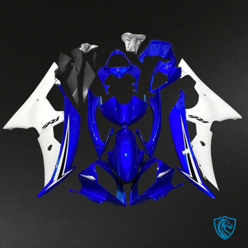 Yamaha YZF R6 (2008-2016) Black, Blue & White - Custom ABS Fairing Kit