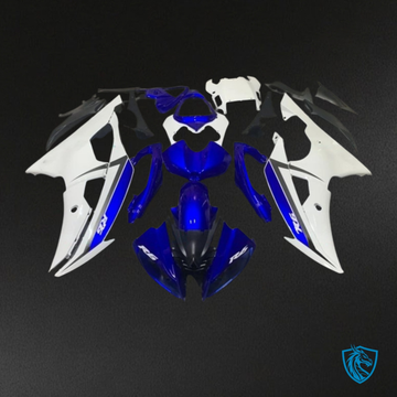 Yamaha YZF R6 (2008-2016) Black, White & Blue - MERGEment Motorcycle Fairings Kit