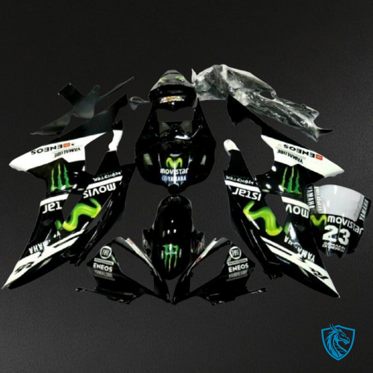 Yamaha YZF R6 (2008-2016) Movistar Black & White - MERGEment Motorcycle Fairings Kit