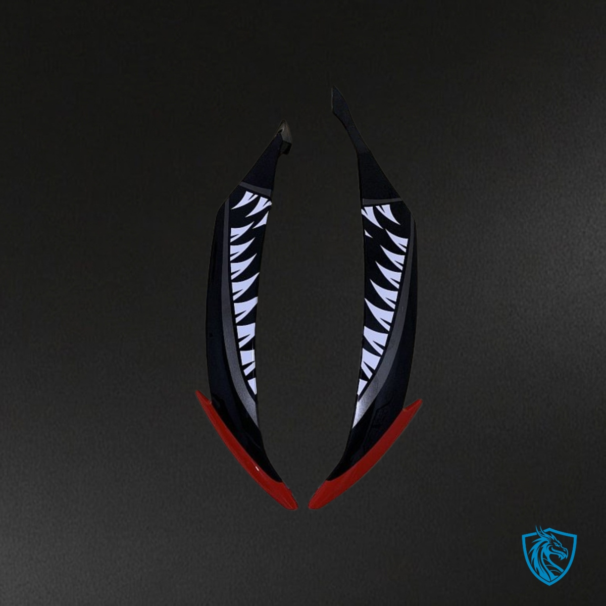 Yamaha YZF R6 (2008-2016) Black, Red & White Shark Teeth - Custom ABS Fairing Kit