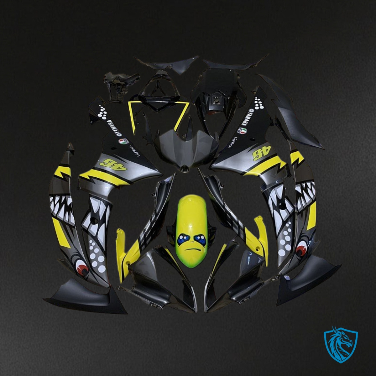 Yamaha YZF R6 (2008-2016) Black & Yellow Shark - MERGEment Motorcycle Fairings Kit