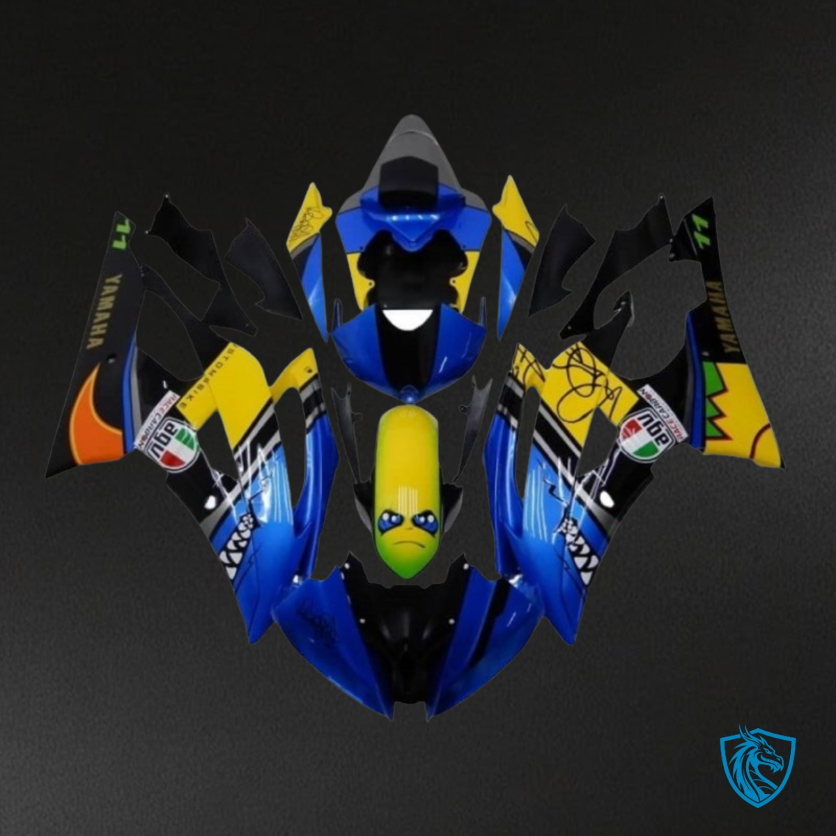 Yamaha YZF R6 (2008-2016) Blue & Yellow Shark - MERGEment Motorcycle Fairings Kit