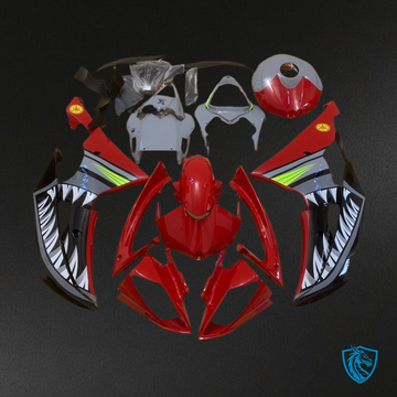 Yamaha YZF R6 (2008-2016) Red & Gray Shark Fairings Kit | ABS Bodywork