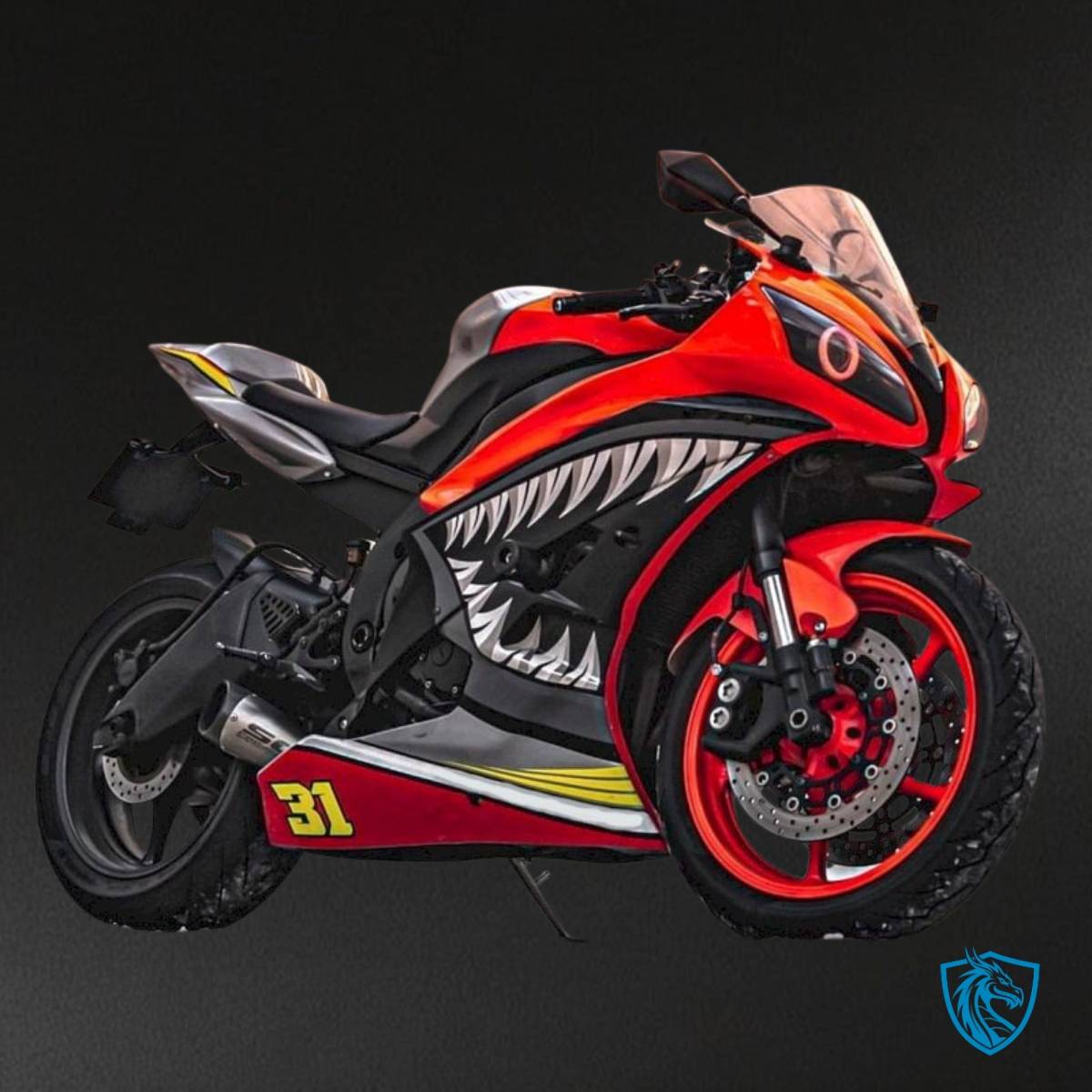 Yamaha YZF R6 (2008-2016) Red & Gray Shark Fairings Kit | ABS Bodywork