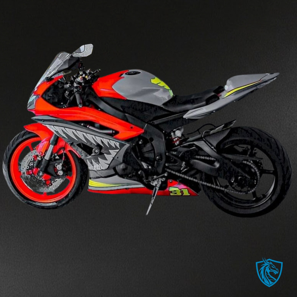 Yamaha YZF R6 (2008-2016) Red & Gray Shark Fairings Kit | ABS Bodywork
