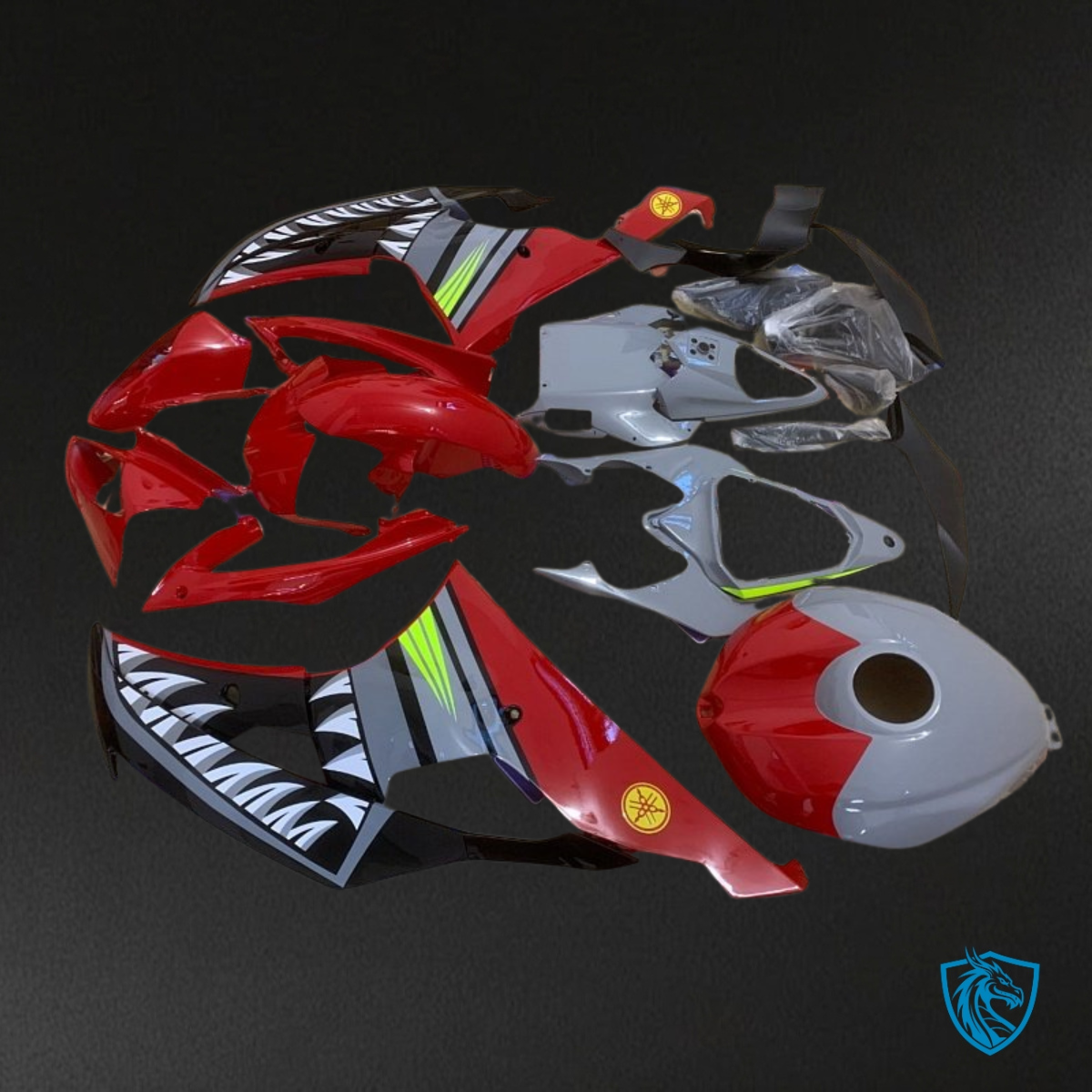 Yamaha YZF R6 (2008-2016) Red & Gray Shark Fairings Kit | ABS Bodywork