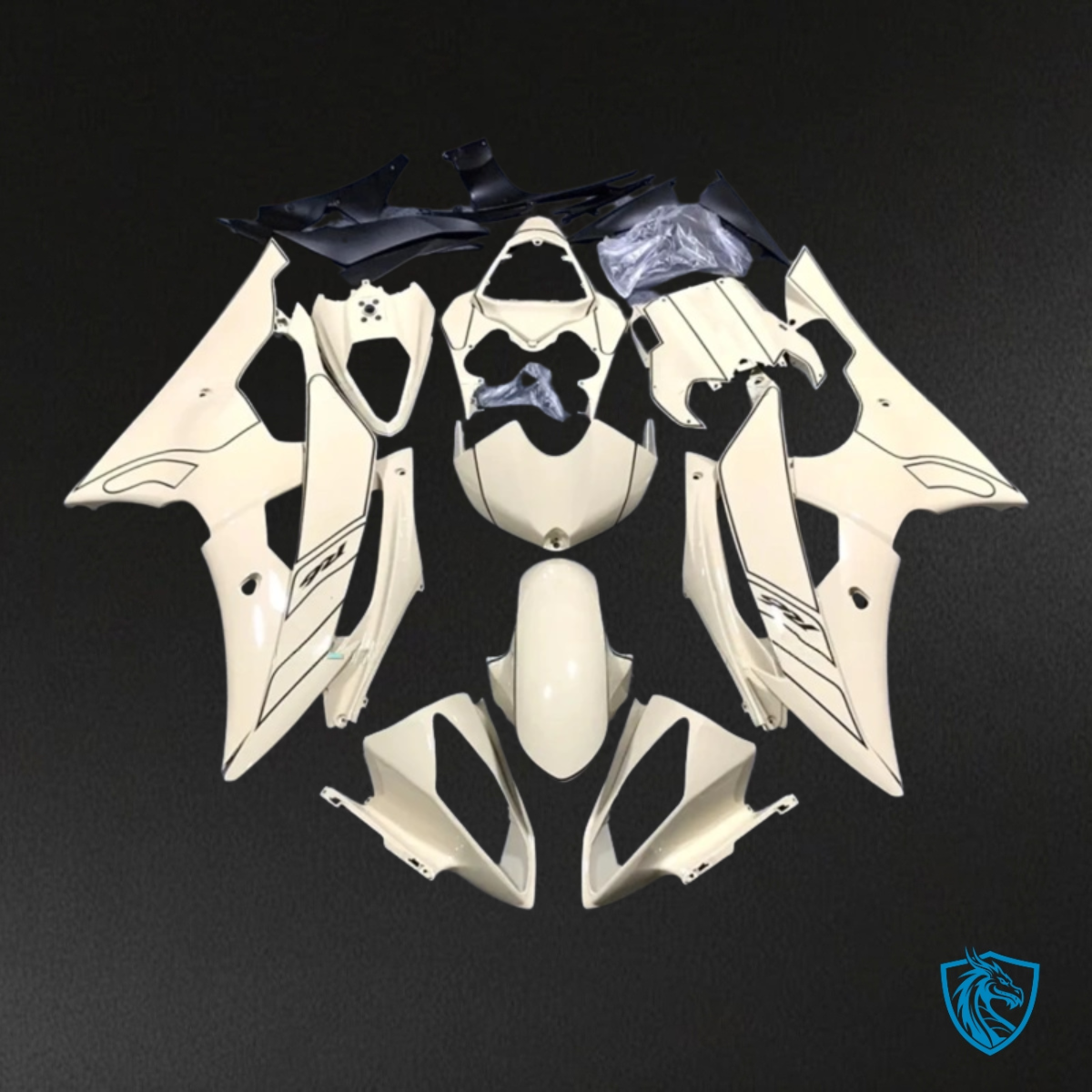 Yamaha YZF R6 (2008-2016) White & Beige - MERGEment Motorcycle Fairings Kit