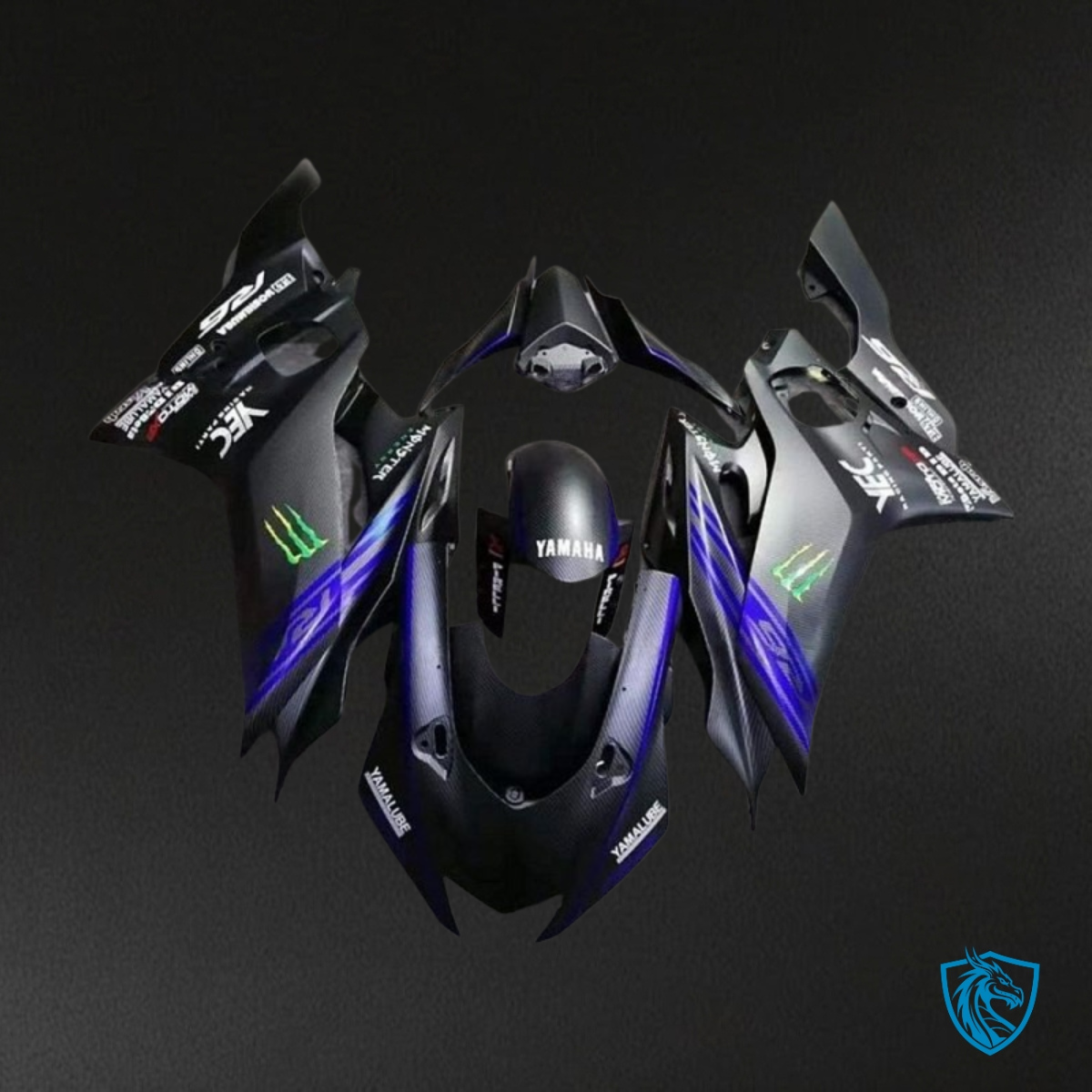 Yamaha YZF R6 (2017-2019) Black & Purple Carbon Faiber Monster - Custom ABS Fairing Kit