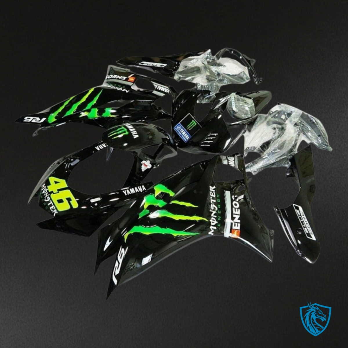 Yamaha YZF R6 (2017-2019) Black, Green & neon Yellow Fairing Kit - Aftermarket ABS Bodywork