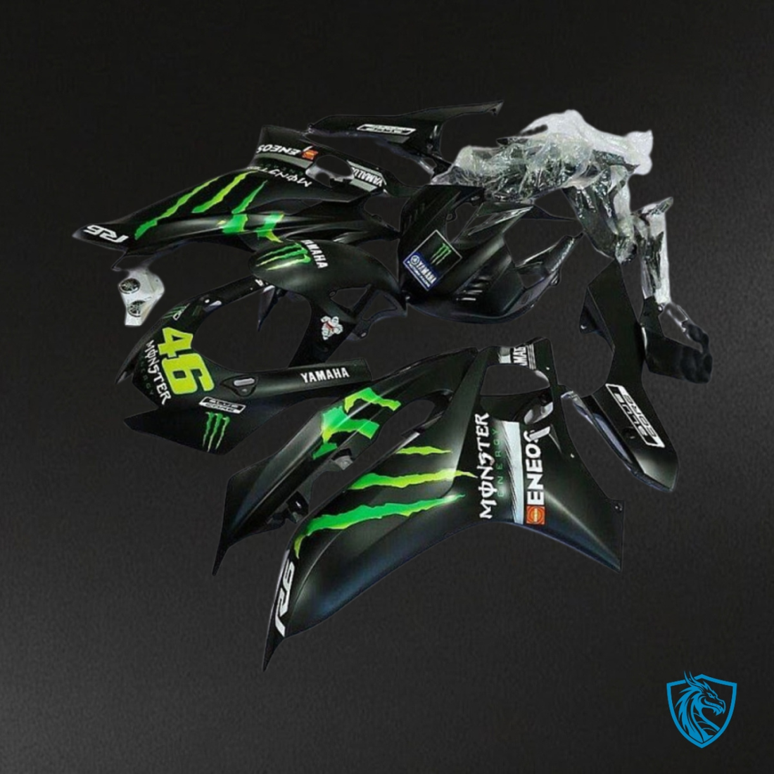 Yamaha YZF R6 (2017-2019) Black, Green & neon Yellow Fairing Kit - Aftermarket ABS Bodywork