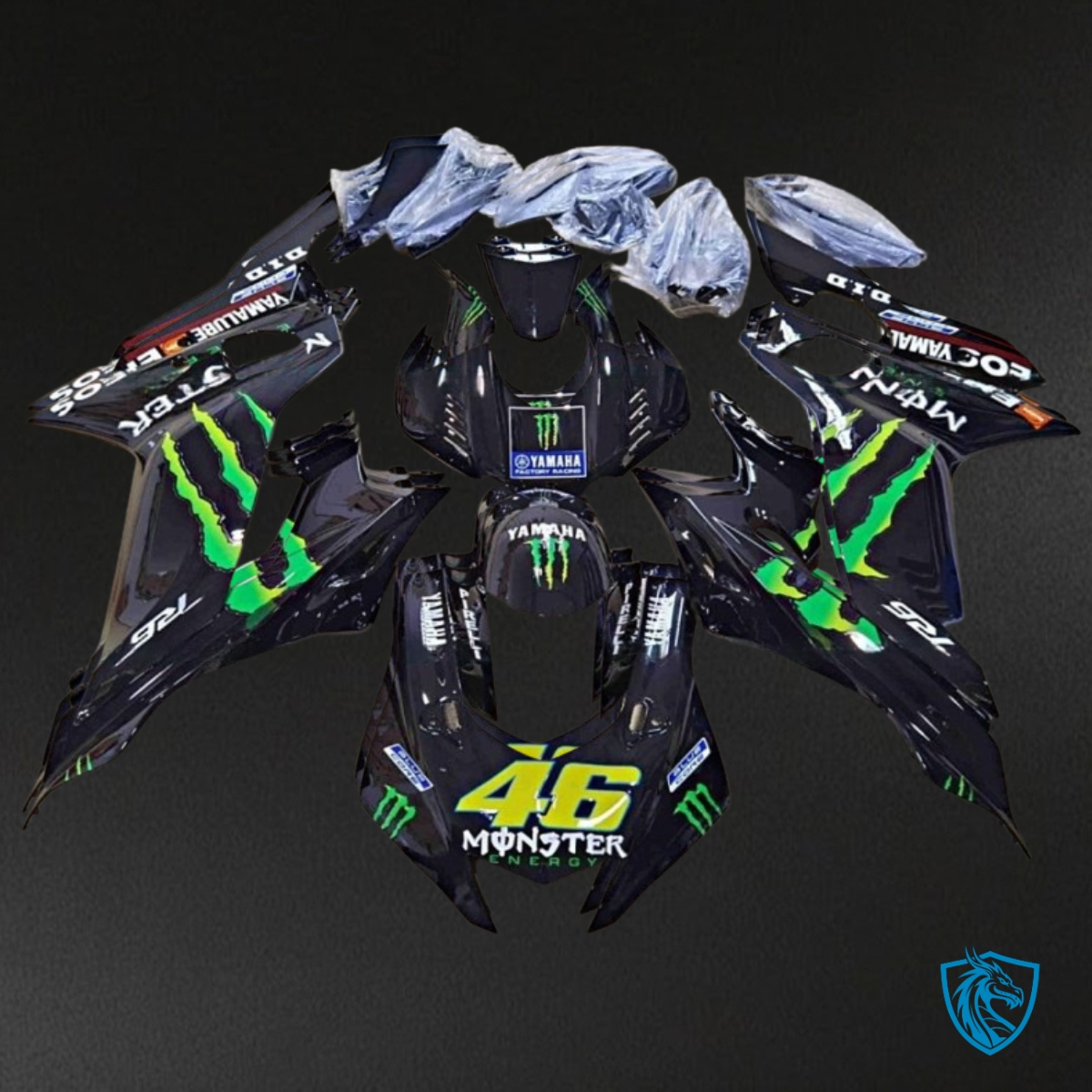 Yamaha YZF R6 (2017-2019) Black Monster Logo - Custom ABS Fairing Kit