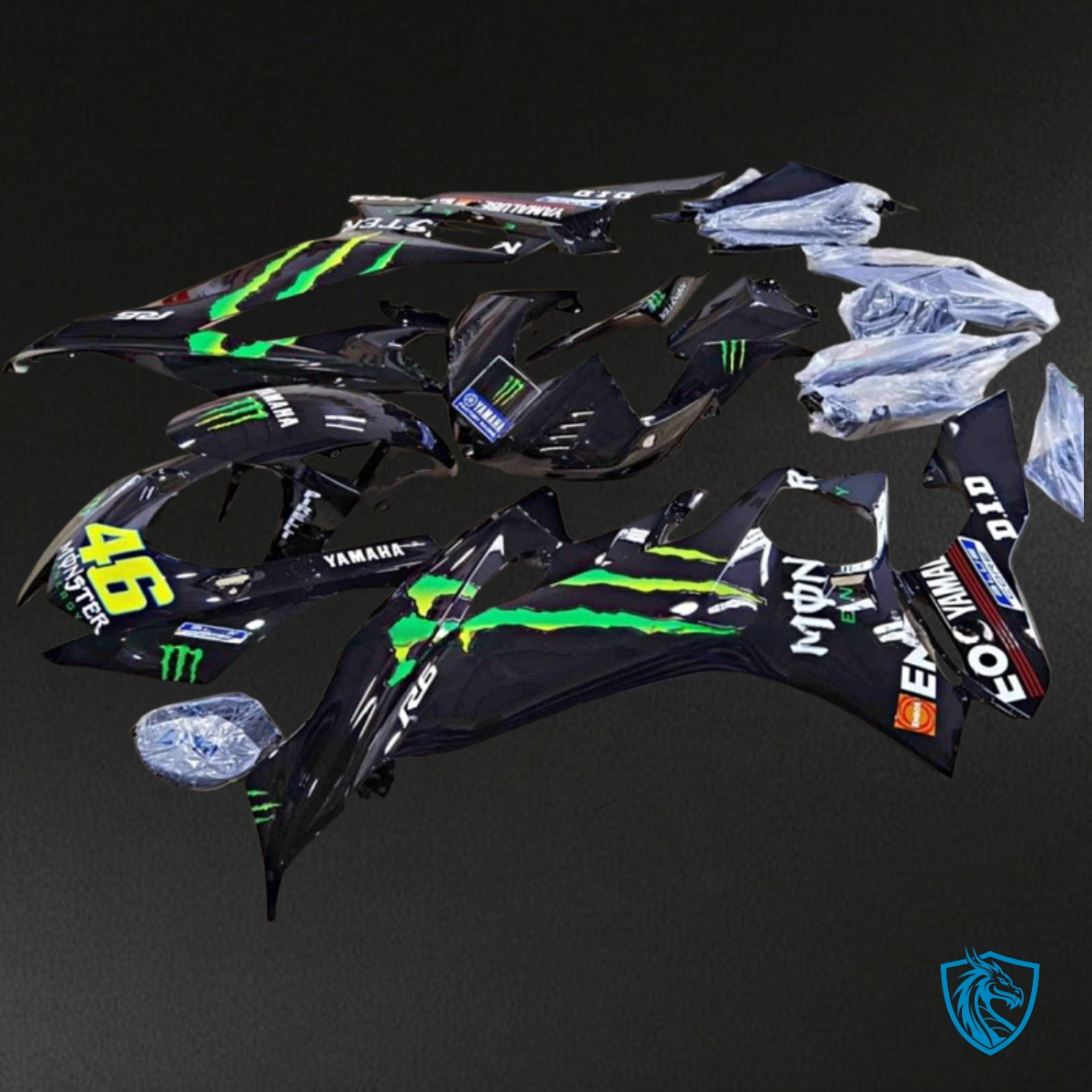 Yamaha YZF R6 (2017-2019) Black Monster Logo - Custom ABS Fairing Kit