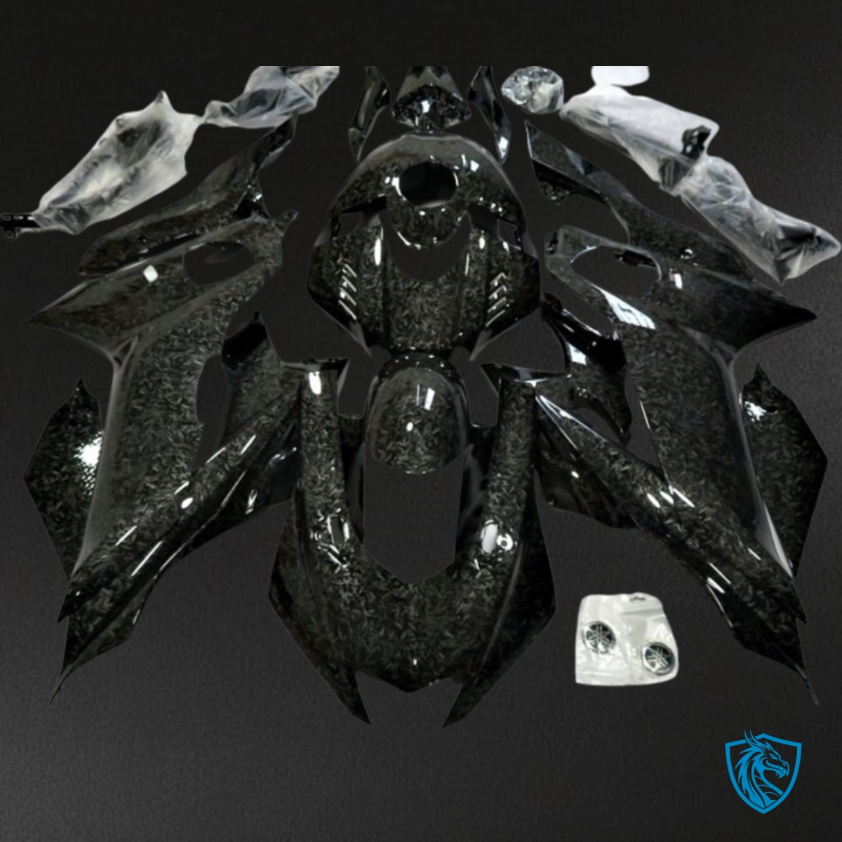 Yamaha YZF R6 (2017-2019) Glossy Black Carbon Fiber Fairing Kit - Aftermarket ABS Bodywork