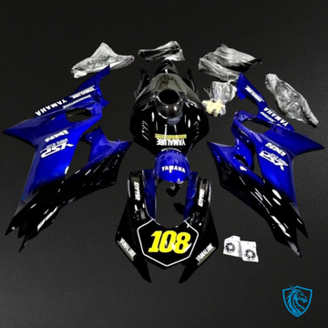 Yamaha YZF R6 (2017-2019) Glossy Black & Blue - MERGEment Motorcycle Fairings Kit