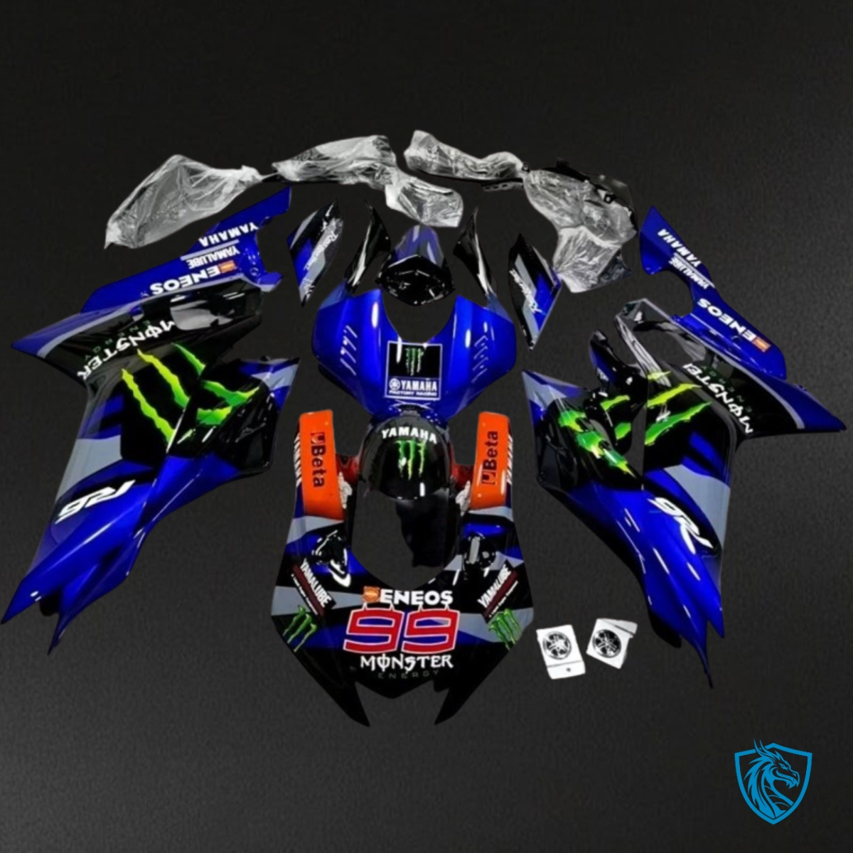 Yamaha YZF R6 (2017-2019) Blue & Black Fairing Kit - Aftermarket ABS Bodywork