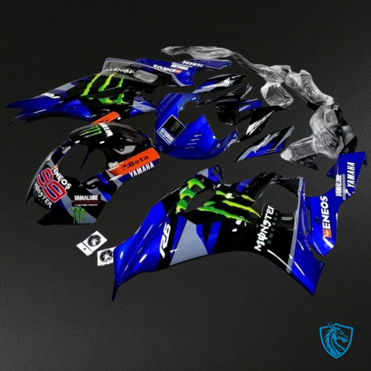 Yamaha YZF R6 (2017-2019) Blue & Black Fairing Kit - Aftermarket ABS Bodywork