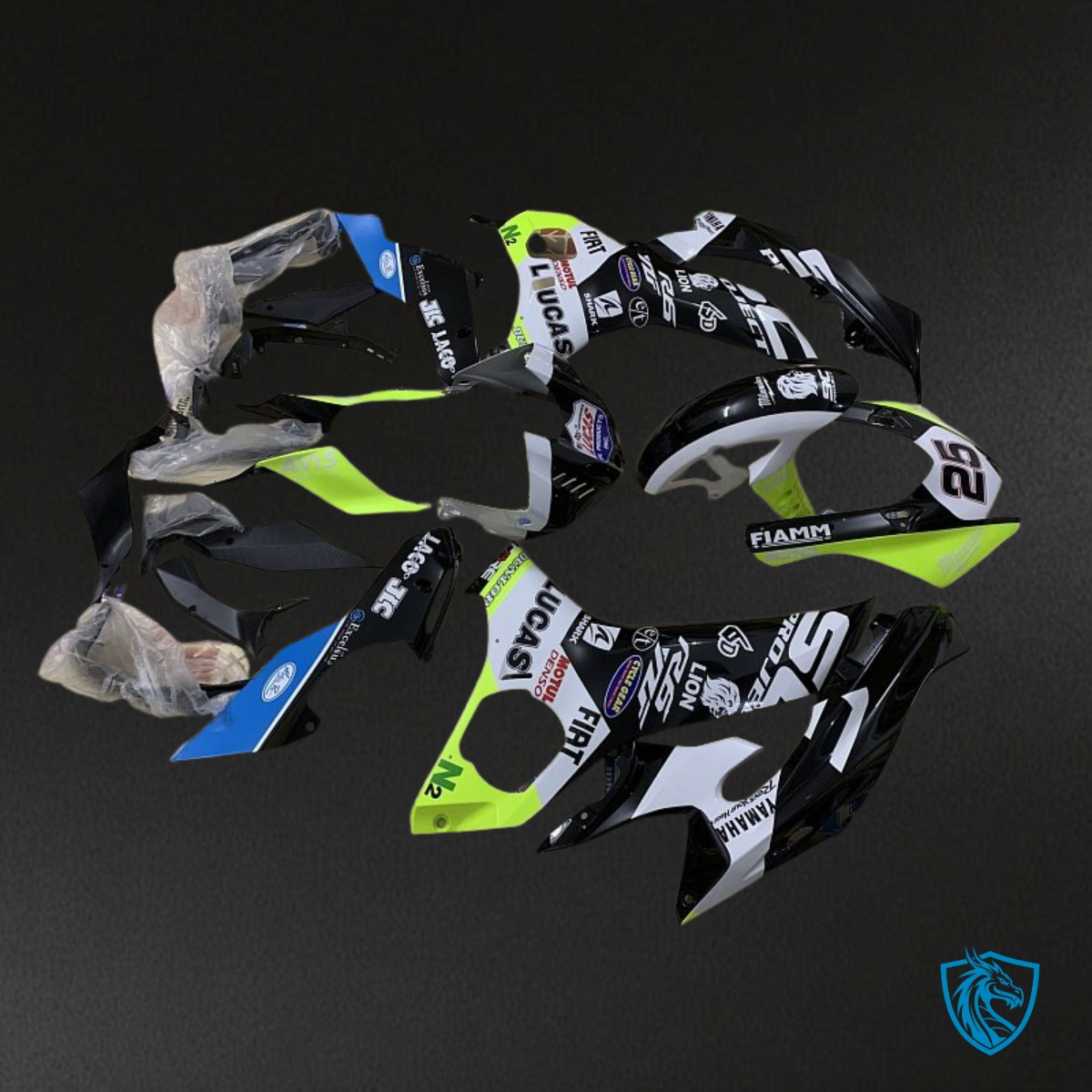 Yamaha YZF R6 (2017-2019) Black, Yellow & White Fairings Kit | ABS Bodywork